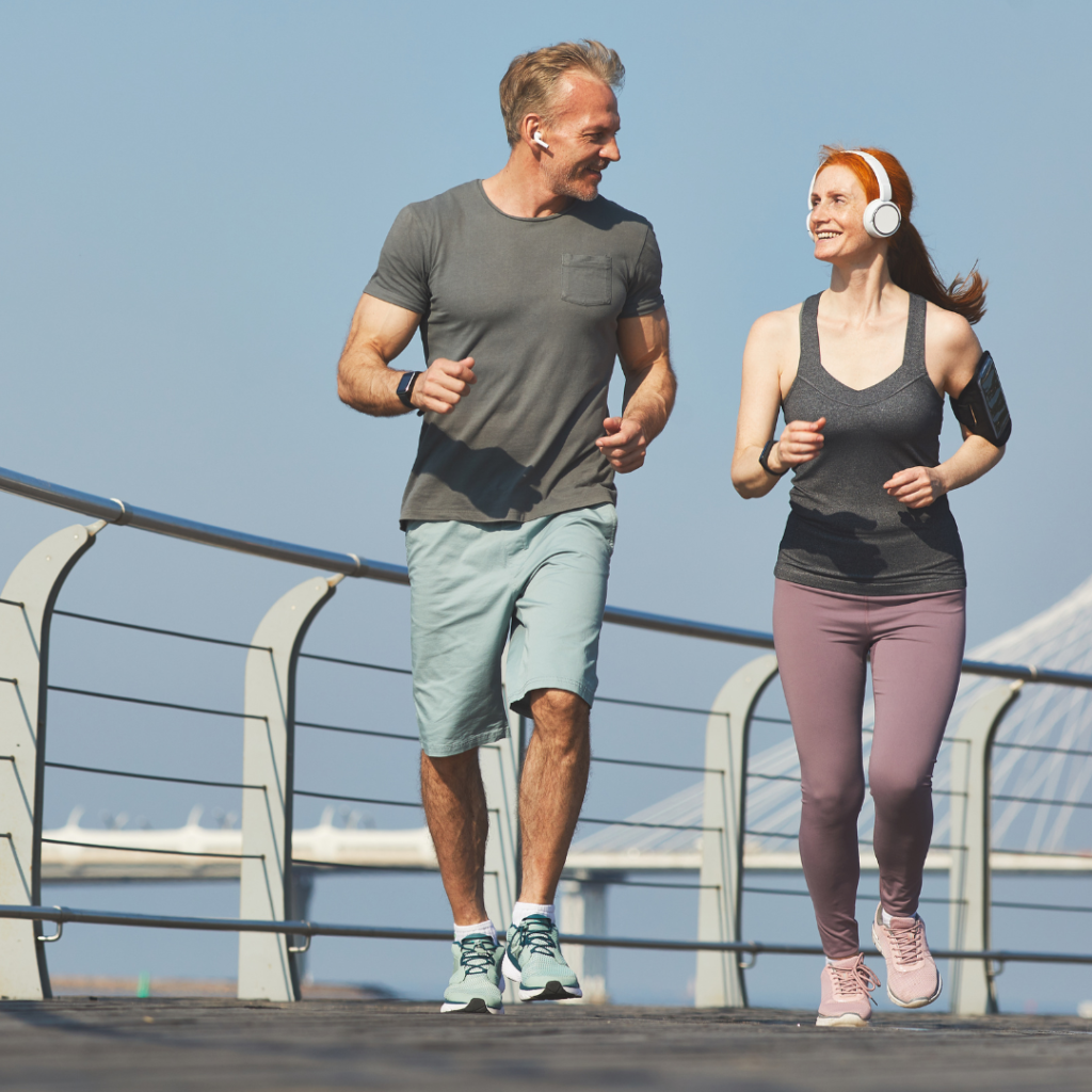 Active Couple Jogging Together