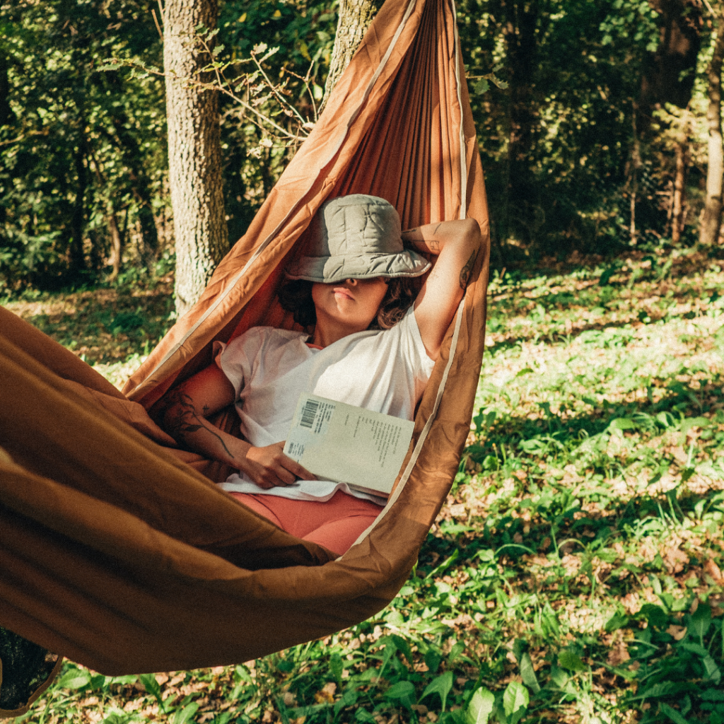 Woman Relaxing in Hammock