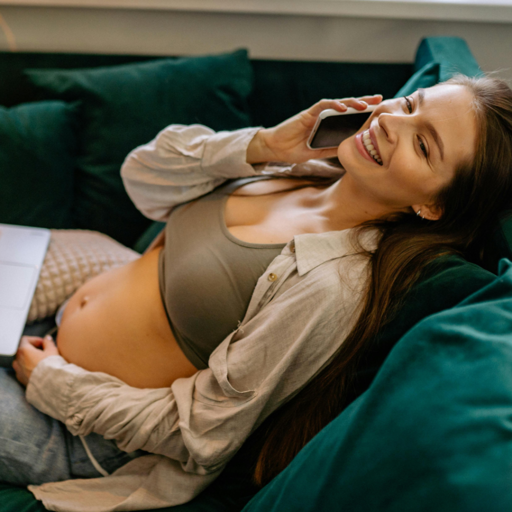 A smiling pregnant woman