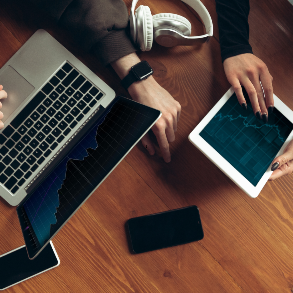 Couple using Gadgets at Home