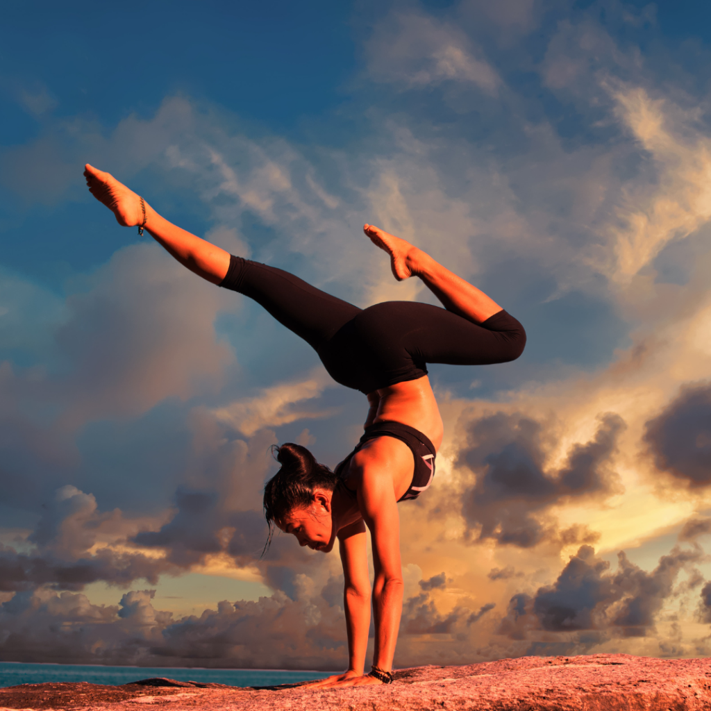 A Woman Exercising