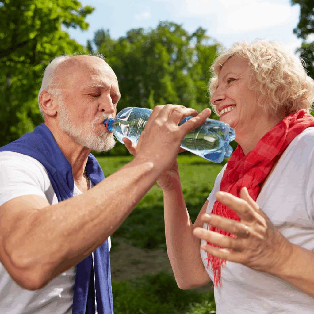 Senior Couple Drinking Water