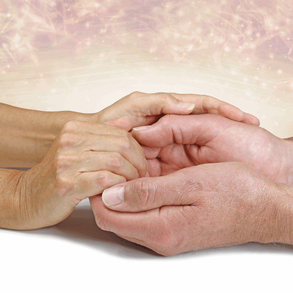 Transferring healing intention during energy healing session