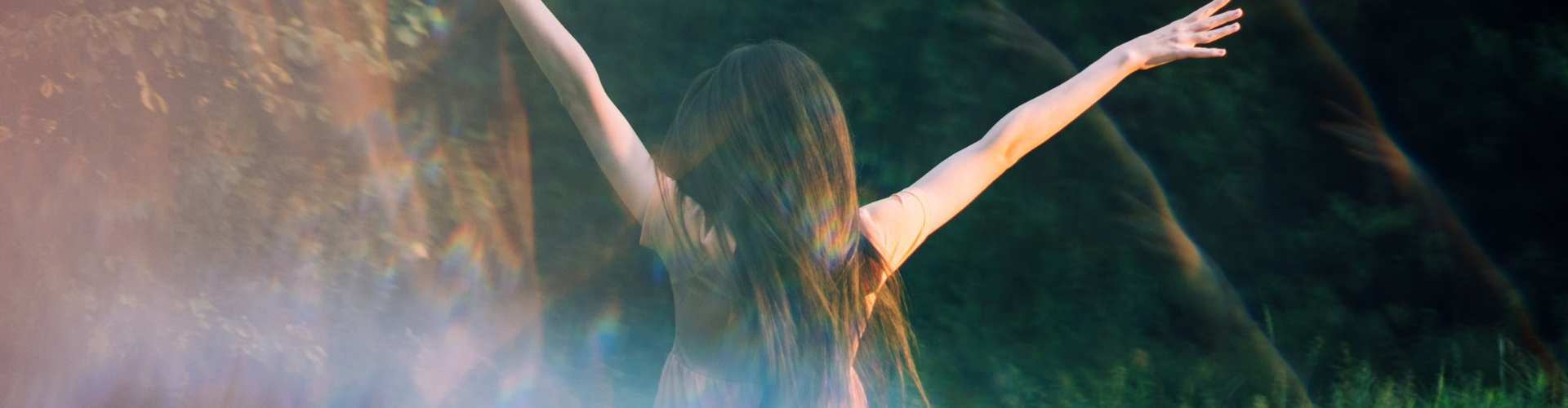 Moments of stillness. moments of self-care and self-soothing. Healing rituals and meditation. Dance Movement . Young woman dancing in nature background with reflection