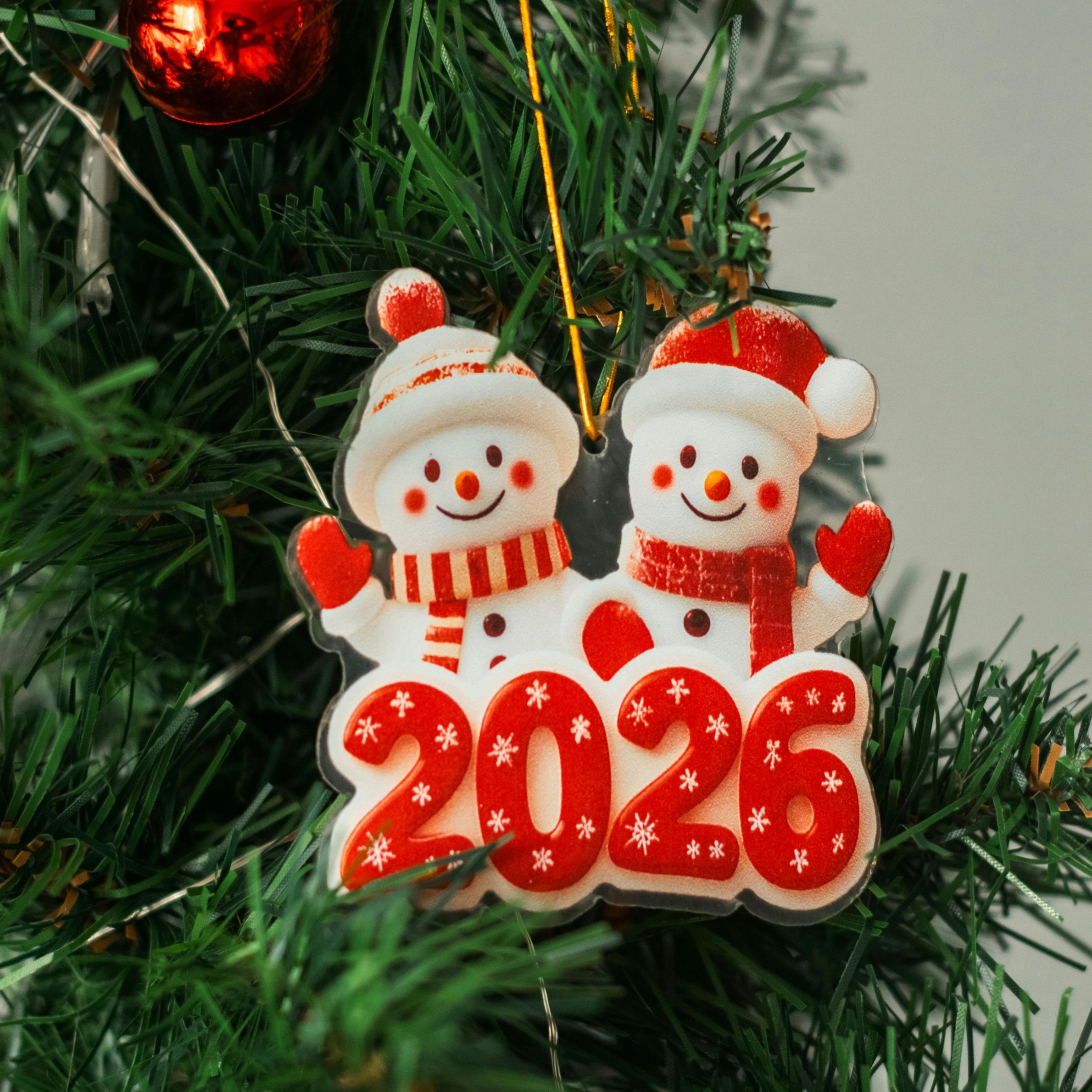 Festive Christmas 2026 Snowman Ornament